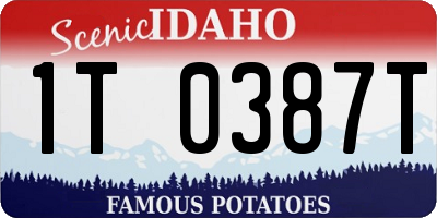 ID license plate 1T0387T