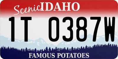 ID license plate 1T0387W
