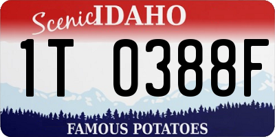 ID license plate 1T0388F