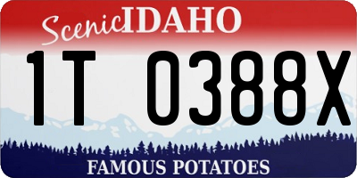 ID license plate 1T0388X
