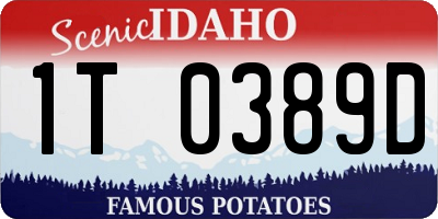 ID license plate 1T0389D
