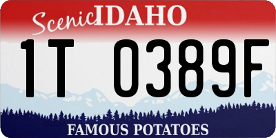 ID license plate 1T0389F