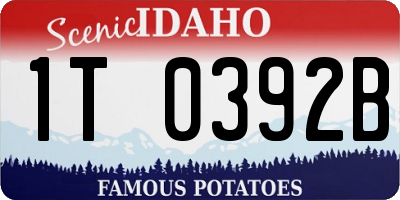 ID license plate 1T0392B