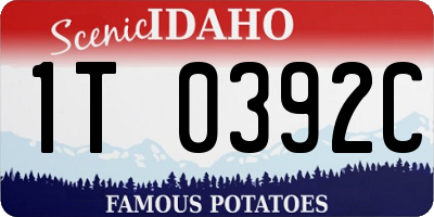 ID license plate 1T0392C