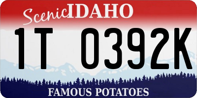 ID license plate 1T0392K