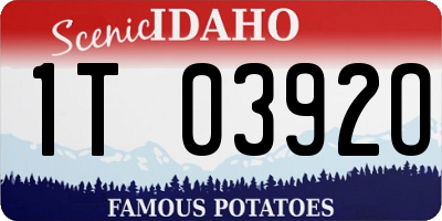 ID license plate 1T0392O