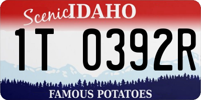ID license plate 1T0392R