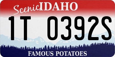 ID license plate 1T0392S