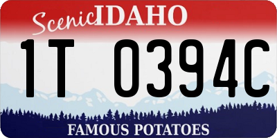 ID license plate 1T0394C