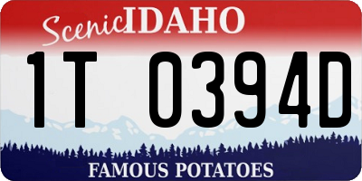 ID license plate 1T0394D