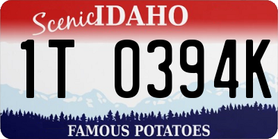 ID license plate 1T0394K