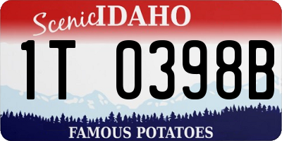 ID license plate 1T0398B