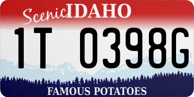 ID license plate 1T0398G