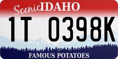 ID license plate 1T0398K