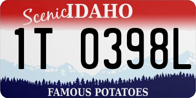 ID license plate 1T0398L