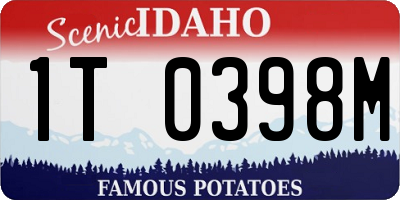 ID license plate 1T0398M