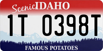 ID license plate 1T0398T