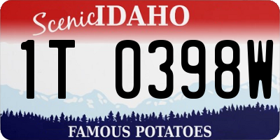 ID license plate 1T0398W