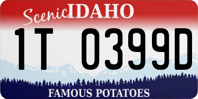 ID license plate 1T0399D