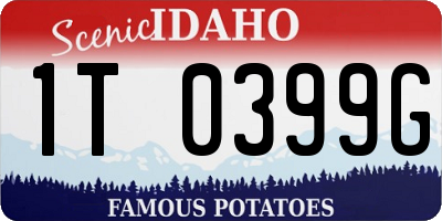 ID license plate 1T0399G
