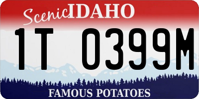 ID license plate 1T0399M