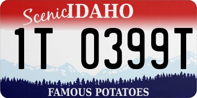 ID license plate 1T0399T