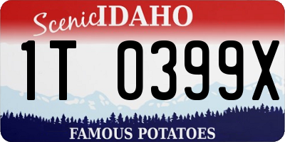 ID license plate 1T0399X