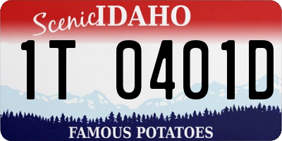 ID license plate 1T0401D