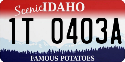 ID license plate 1T0403A
