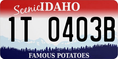 ID license plate 1T0403B