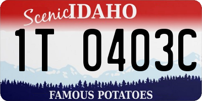 ID license plate 1T0403C