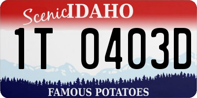 ID license plate 1T0403D