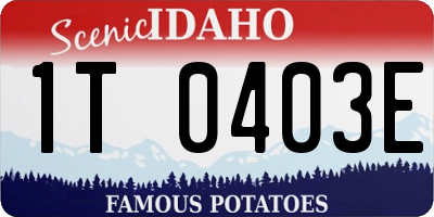 ID license plate 1T0403E