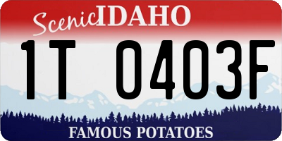 ID license plate 1T0403F