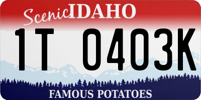 ID license plate 1T0403K