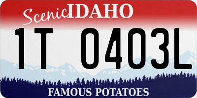 ID license plate 1T0403L