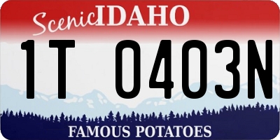 ID license plate 1T0403N