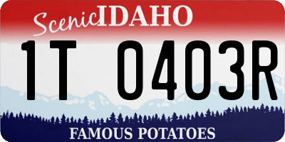 ID license plate 1T0403R