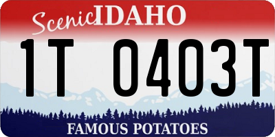ID license plate 1T0403T