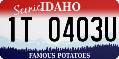 ID license plate 1T0403U