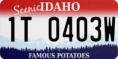 ID license plate 1T0403W