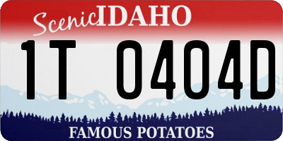 ID license plate 1T0404D
