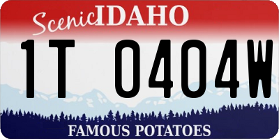 ID license plate 1T0404W