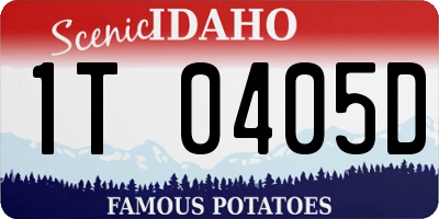 ID license plate 1T0405D