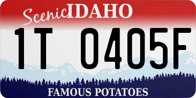 ID license plate 1T0405F