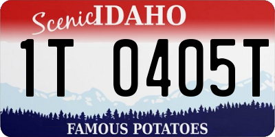 ID license plate 1T0405T