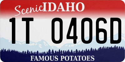 ID license plate 1T0406D