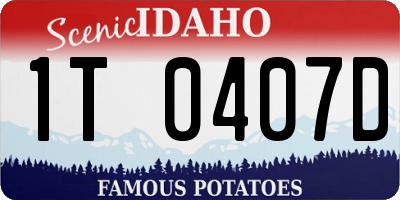 ID license plate 1T0407D
