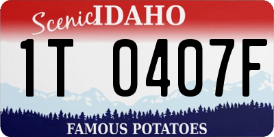 ID license plate 1T0407F