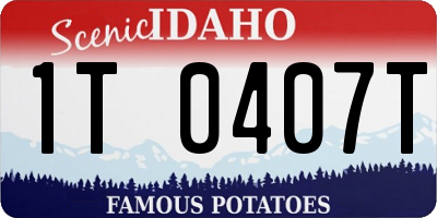 ID license plate 1T0407T